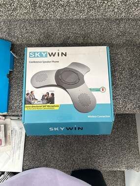Skywin Wireless Conference Speaker Phone with 360 Degree Omni-Directional Microp